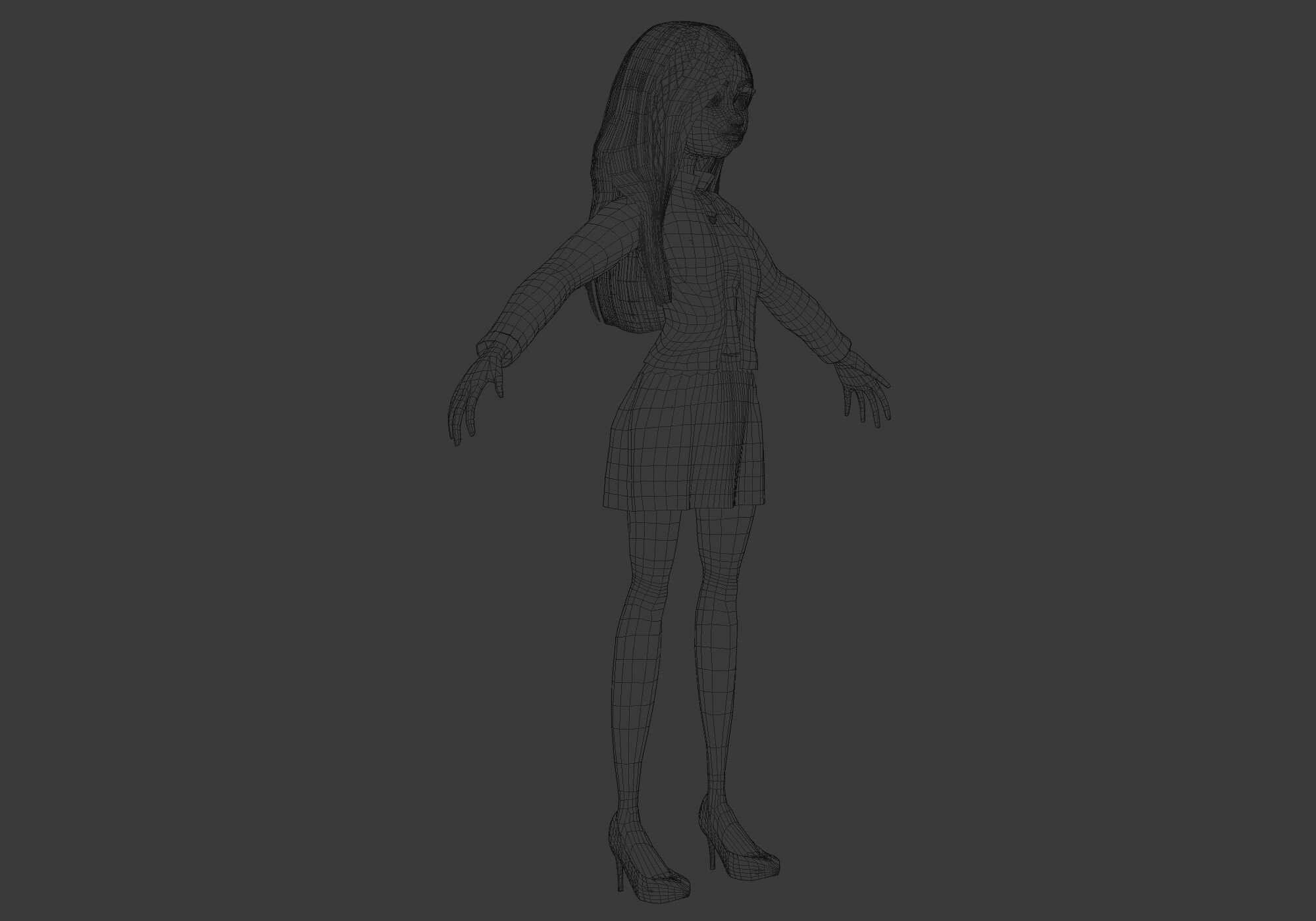 Female Cartoon Girl - 3D Model by nickianimations