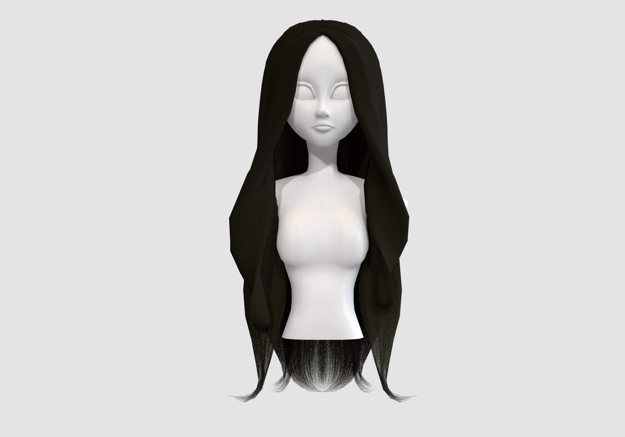 Long Anime Hairstyle 3D Model By Nickianimations
