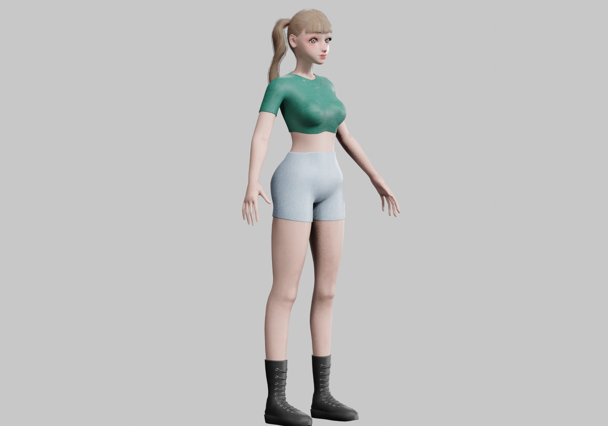 Pretty Basic Woman V20448 - 3D Model by nickianimations