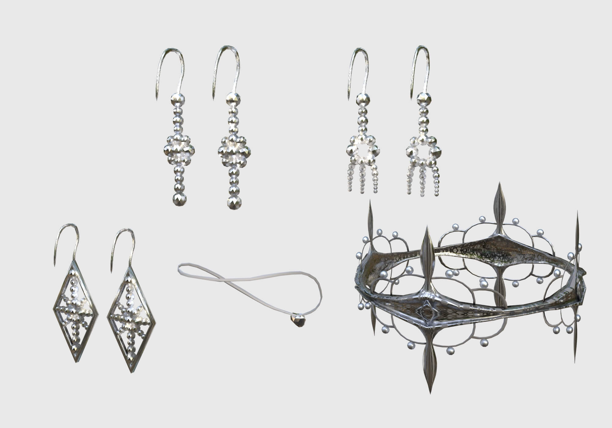 Set Chic Jewelry v12681 3D Model by nickianimations