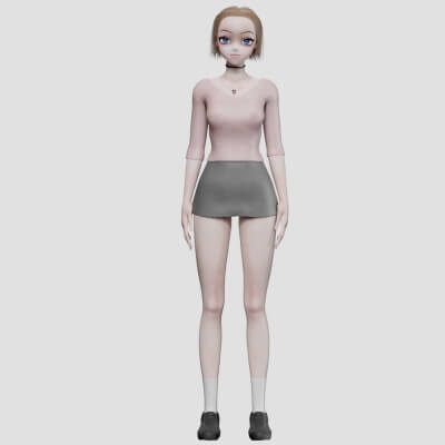 Standard Basic Girl V29227 - 3D Model by nickianimations