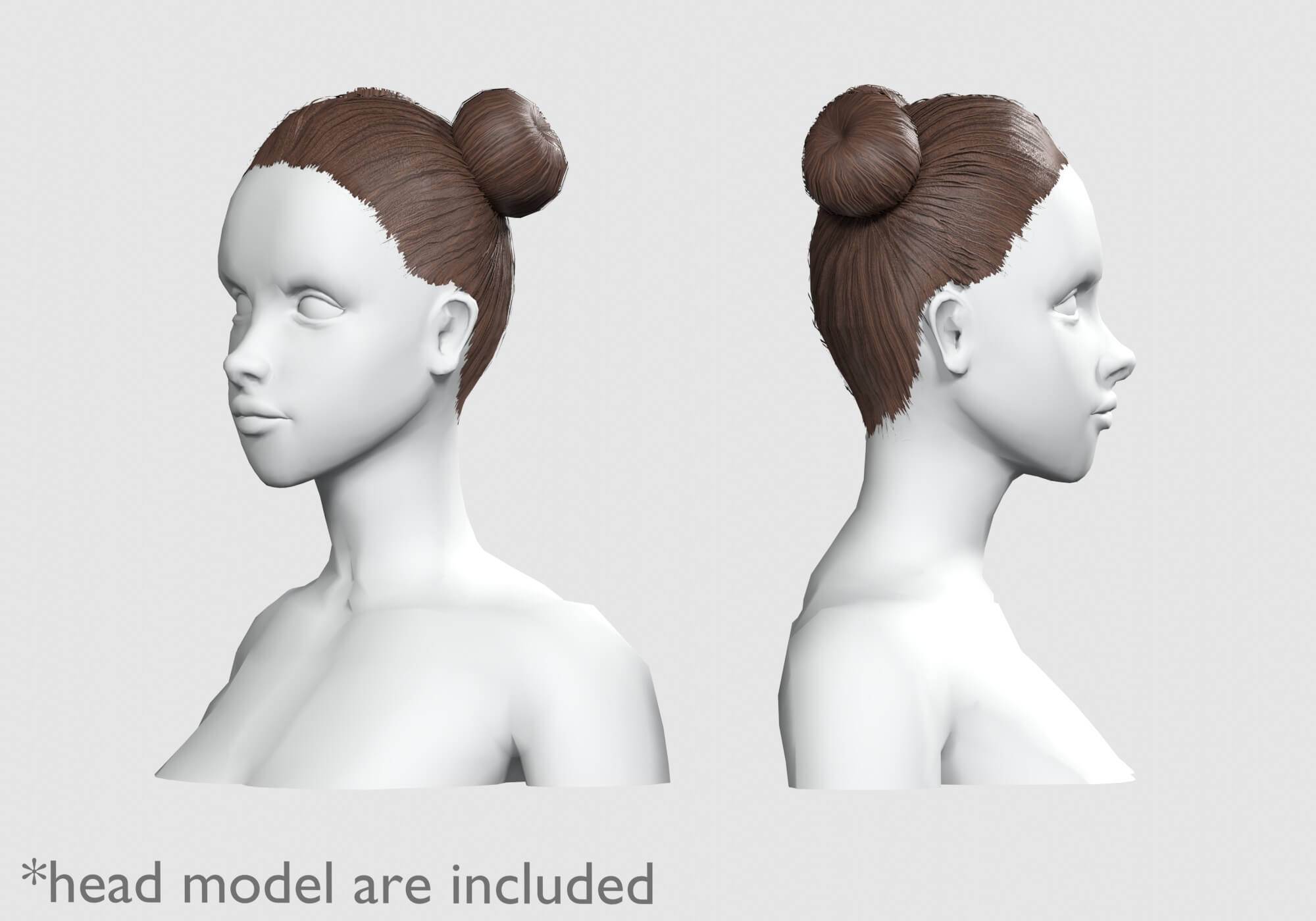 Tight Bun Hairstyle V4372 3D Model By Nickianimations Tight Bun Hairstyle V4372 3D Model By Nickianimations