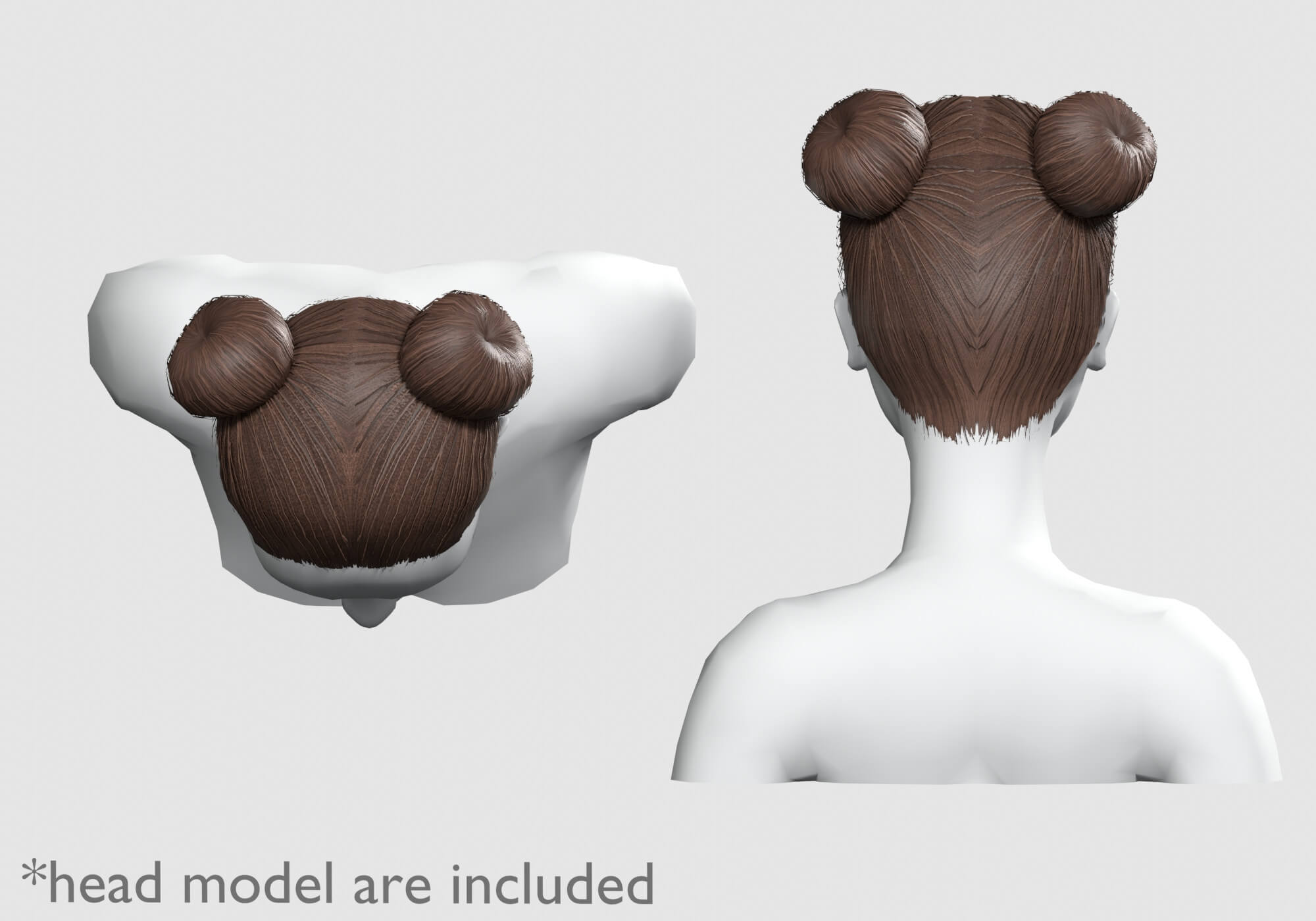 Tight Bun Hairstyle V4372 3D Model by nickianimations