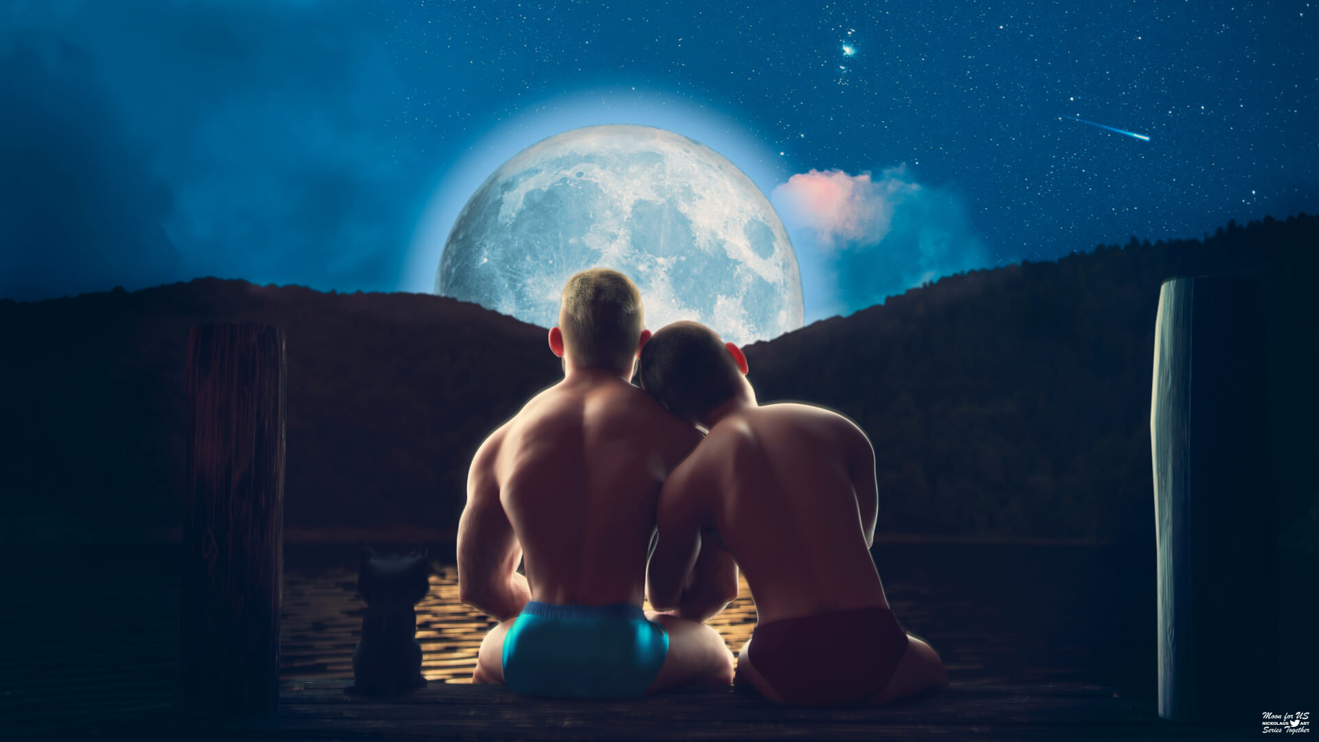 Series Together - Moon for Us by nickolausart | RenderHub Wallpapers