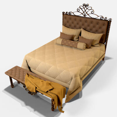 Bed Game Ready 3D Model