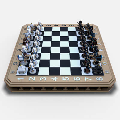 Chess Pharaohs Game Ready 3D Model