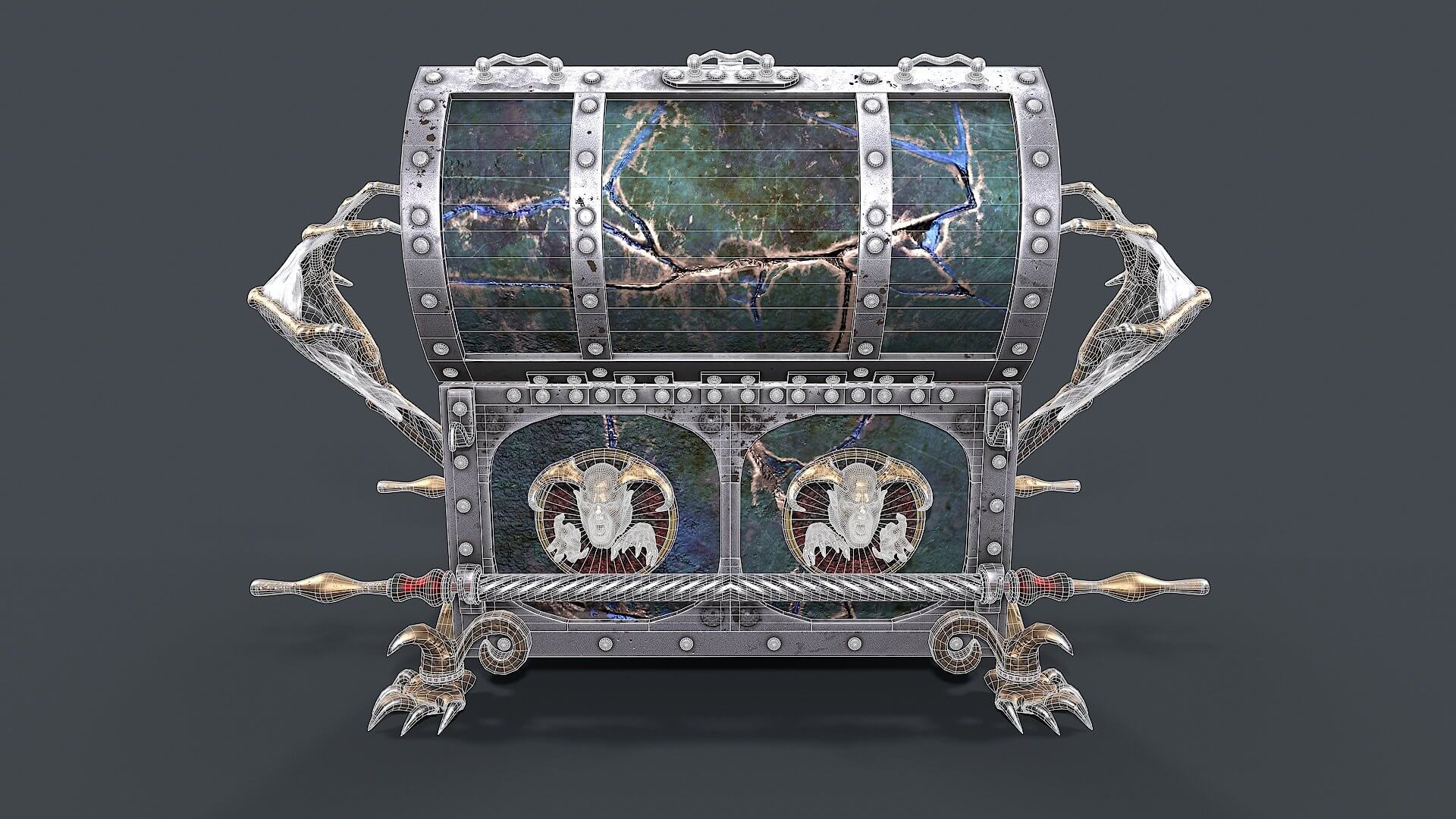 Chest Vampire with Coins 3D Model by Nicu_Tepes