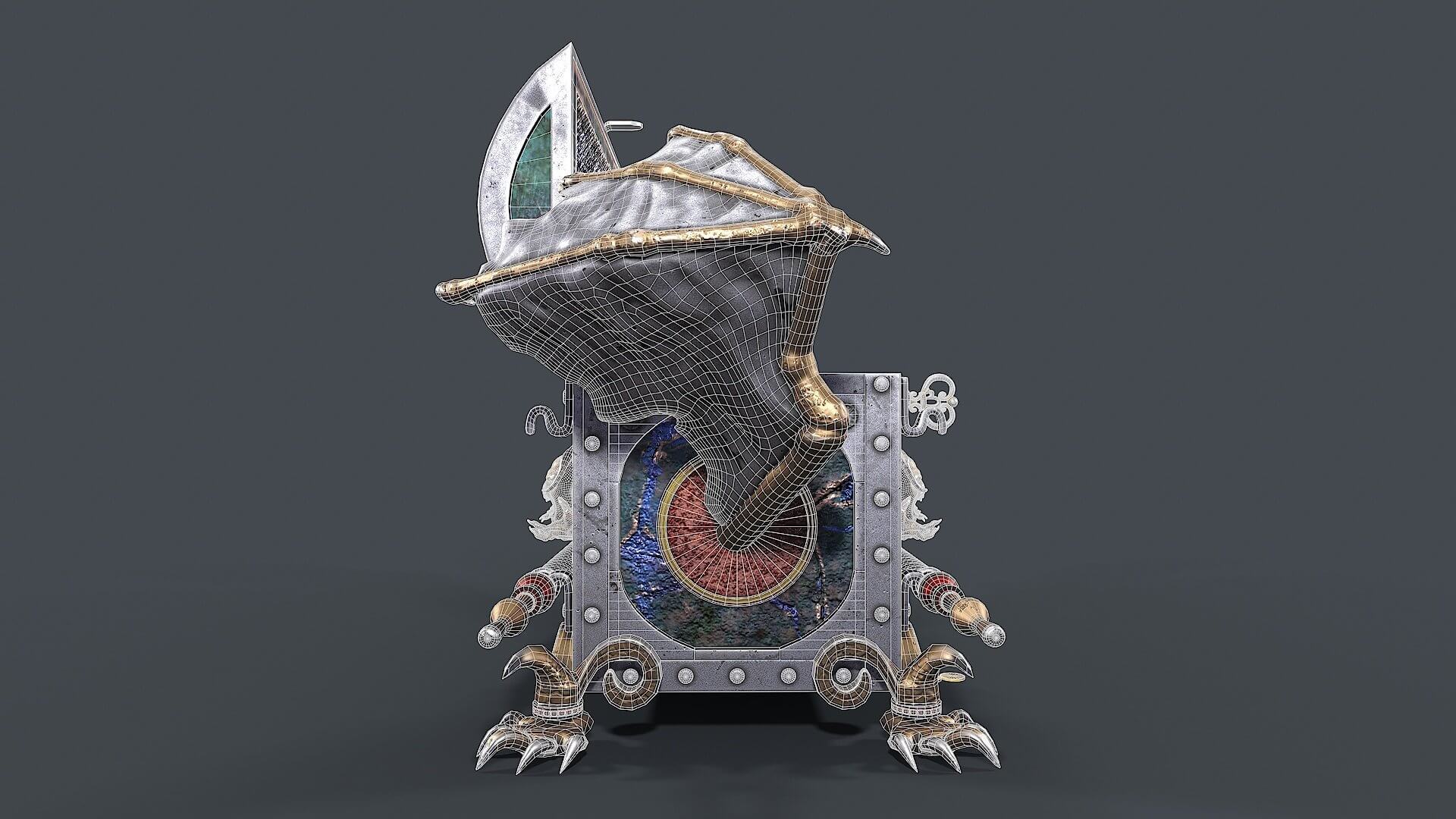 Chest Vampire with Coins 3D Model by Nicu_Tepes