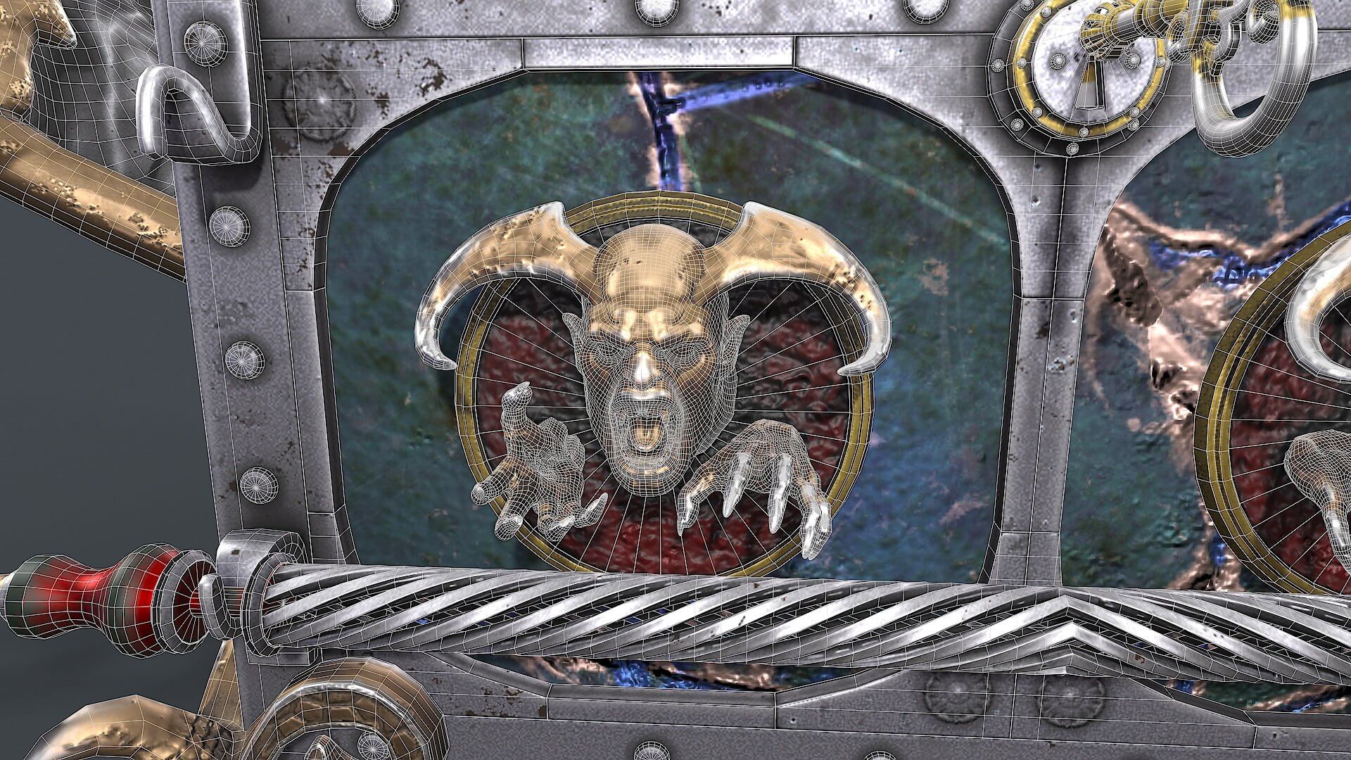 Chest Vampire with Coins 3D Model by Nicu_Tepes