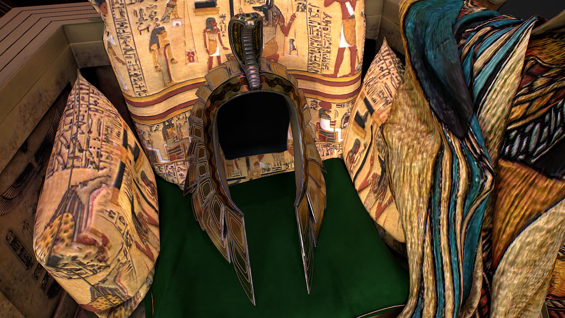 Throne Accessory Egyptian Throne With Accessories - 3D Model by Nicu_Tepes