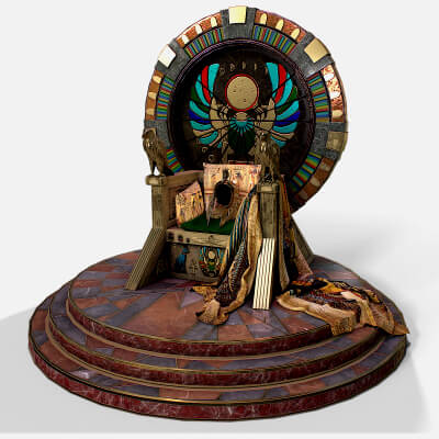 Egyptian Throne With Accessories