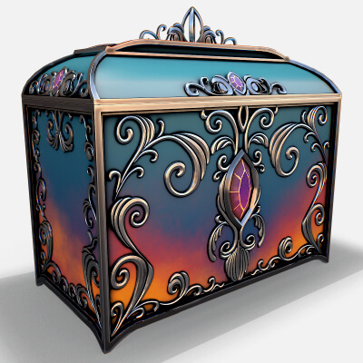 Fantasy Chest Stylized Game Ready 3D Model