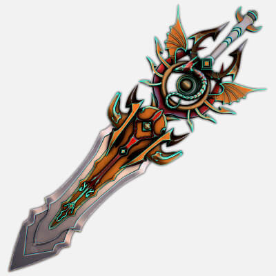 Fantasy Sword 11 Stylized Game Ready 3D Model