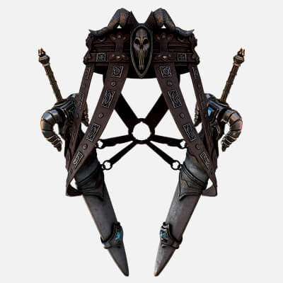 Fantasy Swords with Scabbard Game Ready 3D Model