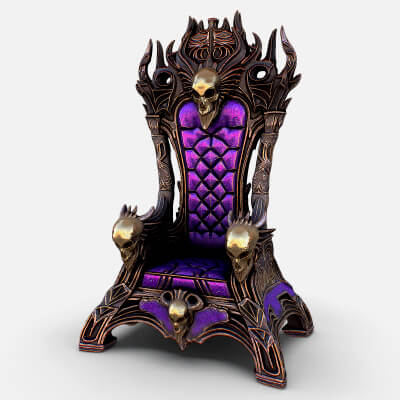 Fantasy Throne 10 Game Ready 3D Model