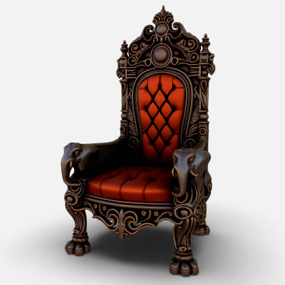 Fantasy Throne 11 Game Ready 3D Model