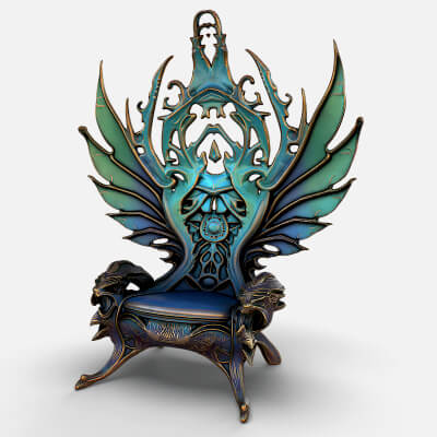 Fantasy Throne 12 Game Ready 3D Model