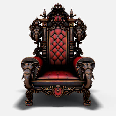 Fantasy Throne 2 Game Ready 3D Model