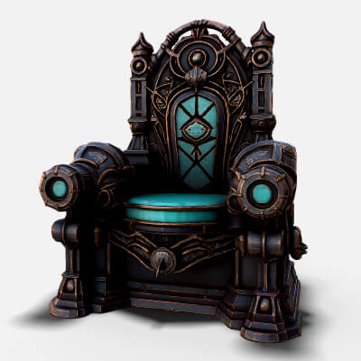 Fantasy Throne 3 Game Ready 3D Model