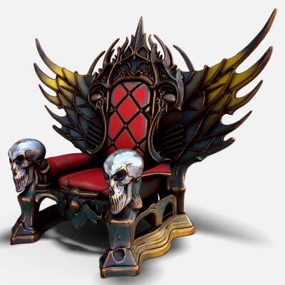 Fantasy Throne 7 Game Ready 3D Model