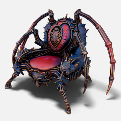Fantasy Throne 9 Game Ready 3D Model