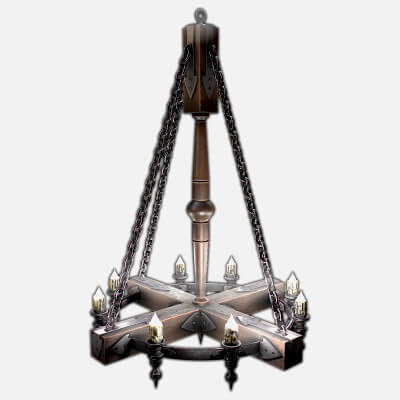 Forged Chandelier 1 3D Model