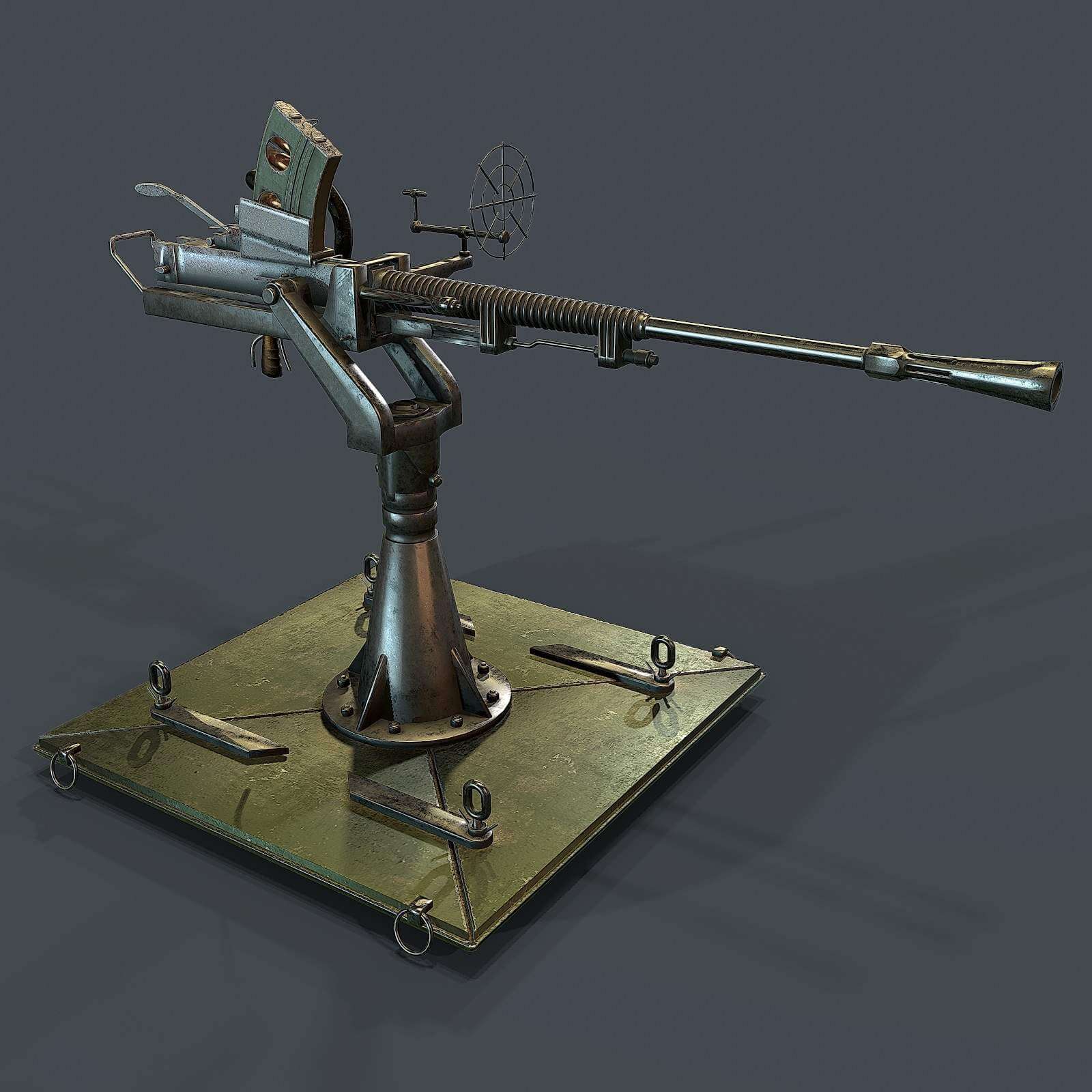Machine Gun Turret 3D Model by Nicu_Tepes