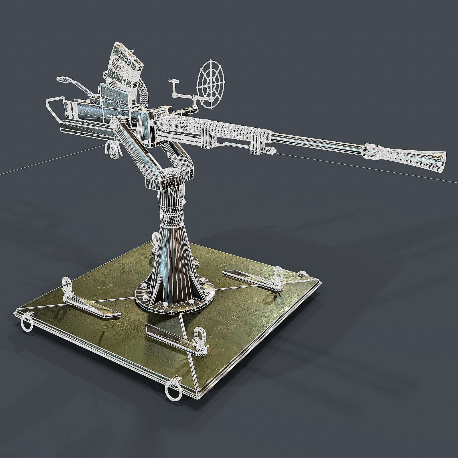 Machine Gun Turret 3D Model by Nicu_Tepes