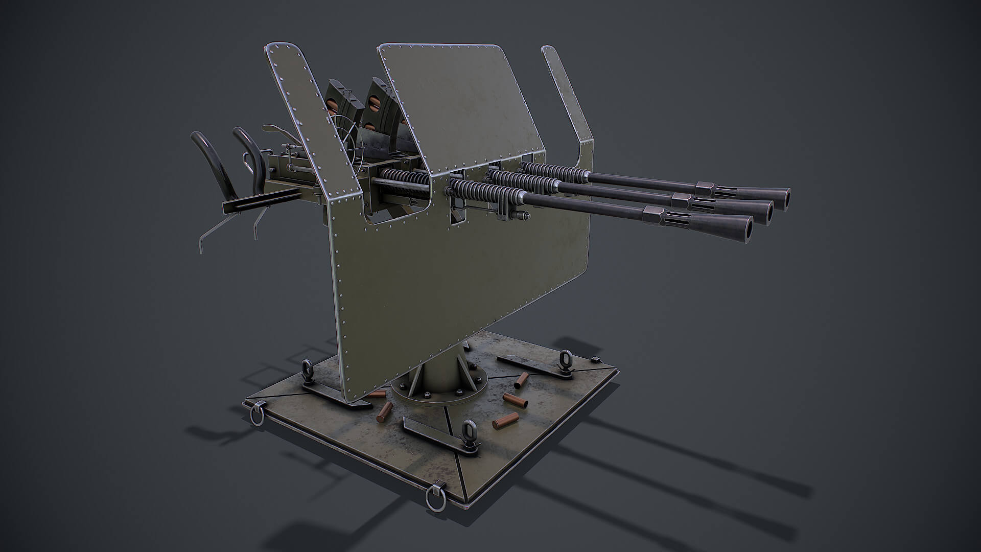Machine Gun Turret 3D Model by Nicu_Tepes