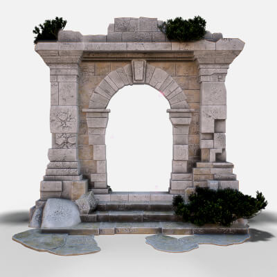 Medieval Arch Game Ready 3D Model