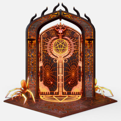Medieval Door 1 Game Ready Modular 3D Model