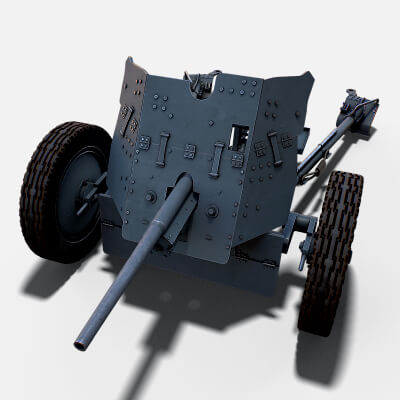 PAK 36 Modular Game Ready 3D Model