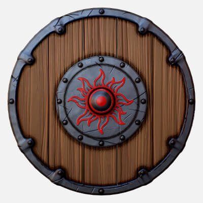 Viking Shield Stylized Game Ready 3D Model