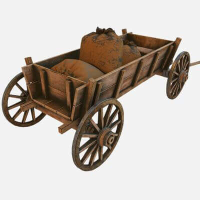 Wooden Cart with Load