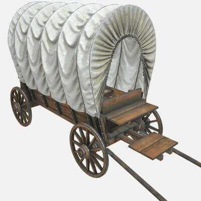 Wooden Covered Cart