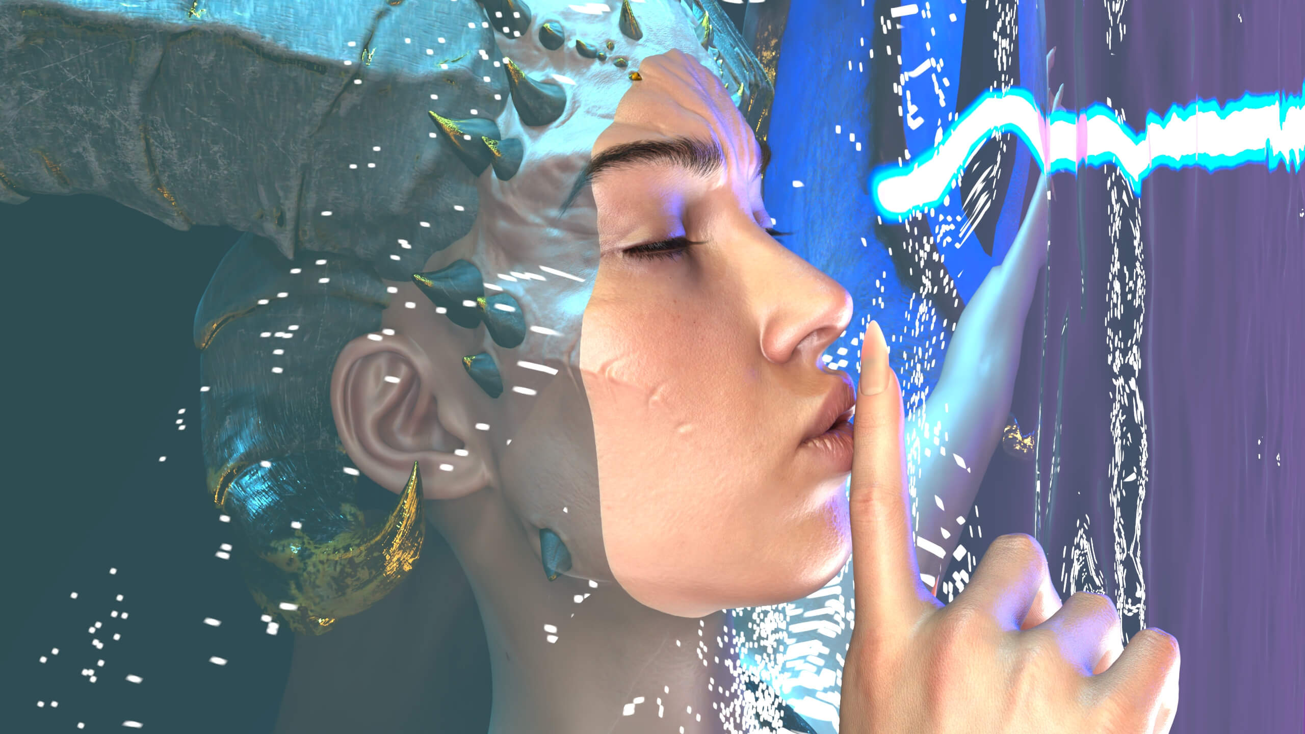 Shh 3D Render, Digital Art by ninjxc