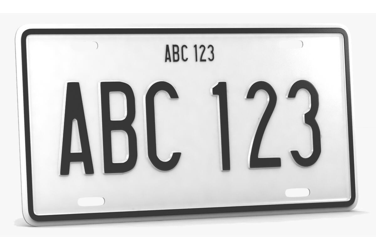 Car License Plate 3D Render, Digital Art by nnavas3d