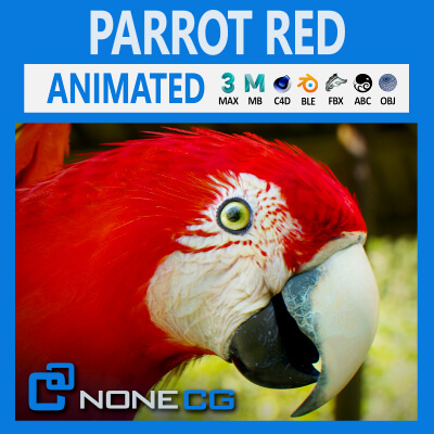 Animated Red Parrot
