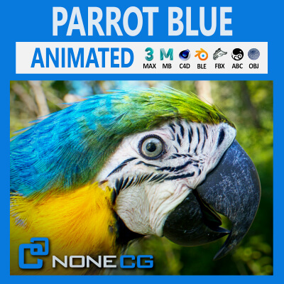 Animated Blue Parrot