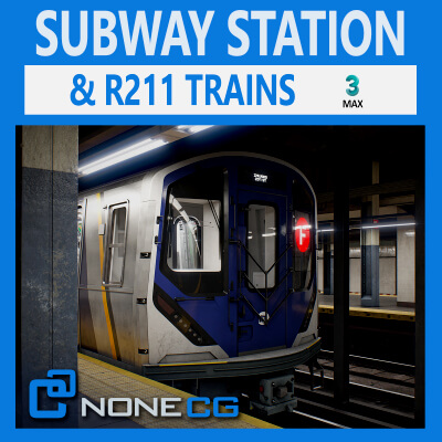 Times Square &amp 42st Subway Station W/ R211 Trains