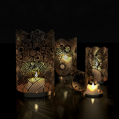 Decorative Openwork Candle Holders 3D Model