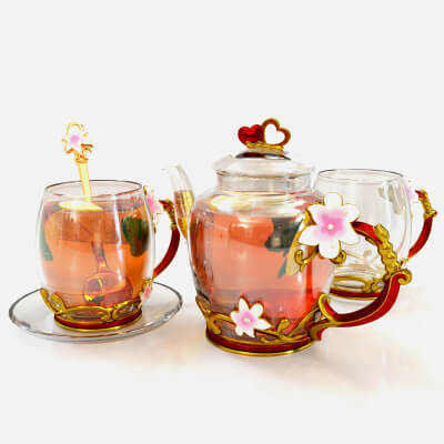 Handmade Tea Set 3D Model 3D Model