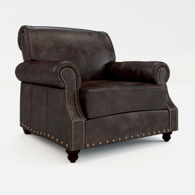 Landry Leather Armchair 3D Model