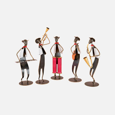 The Set of Five Statuettes of Jazz Musicians 3D Model