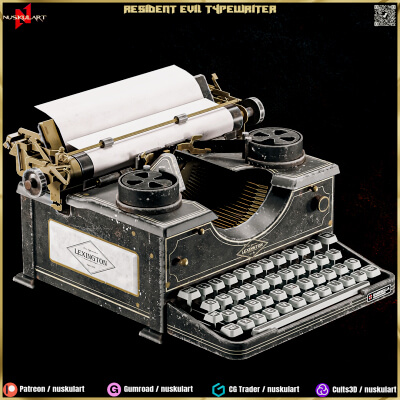 Resident Evil Typewriter 3D Asset