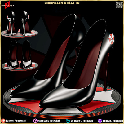 Umbrella Stiletto - Resident Evil Fashion Cosplay - 3D Print