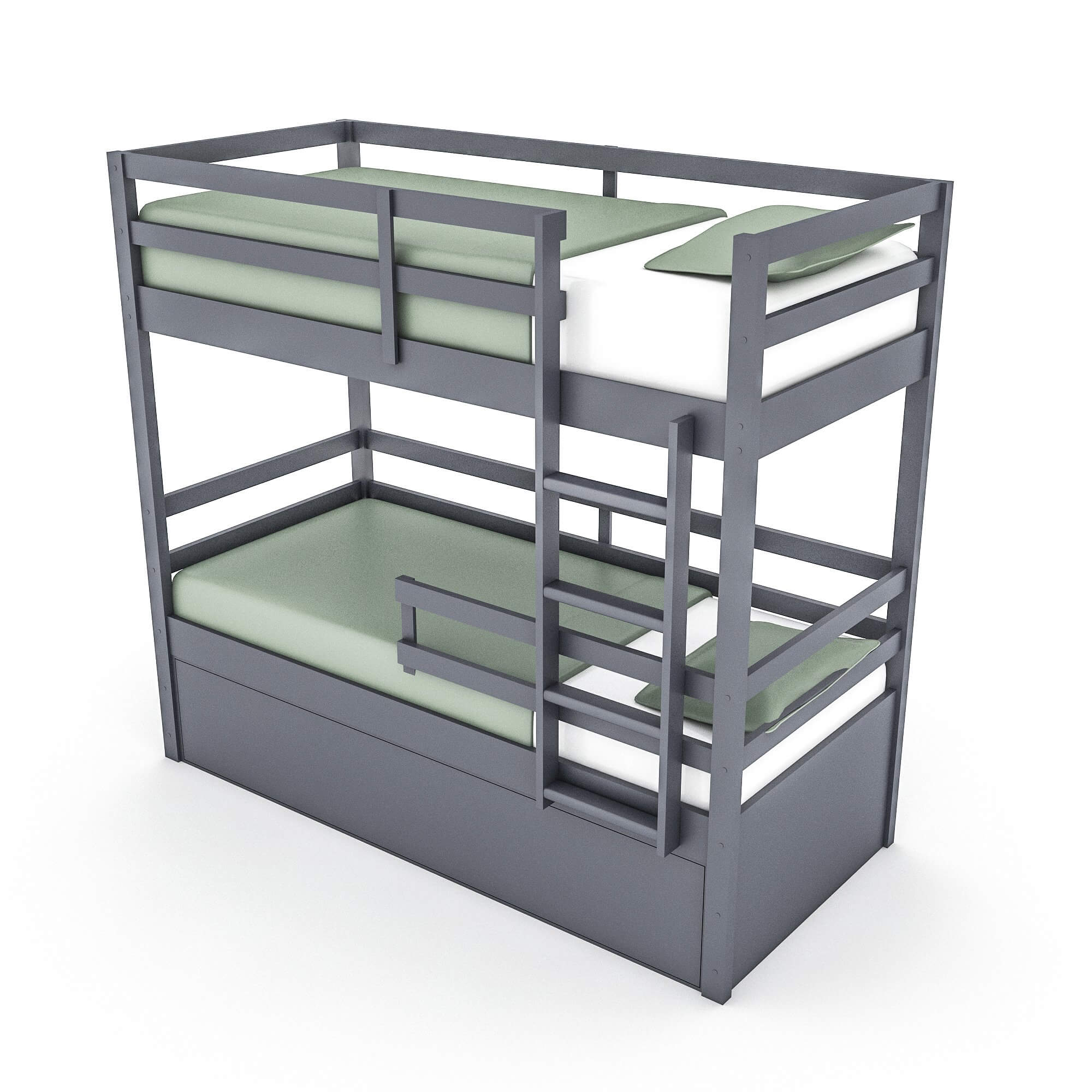 Modern Wooden Bunk Bed 3D Model by nvere