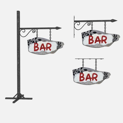 Old Wooden Bar Sign 02 - 3D Model by nvere