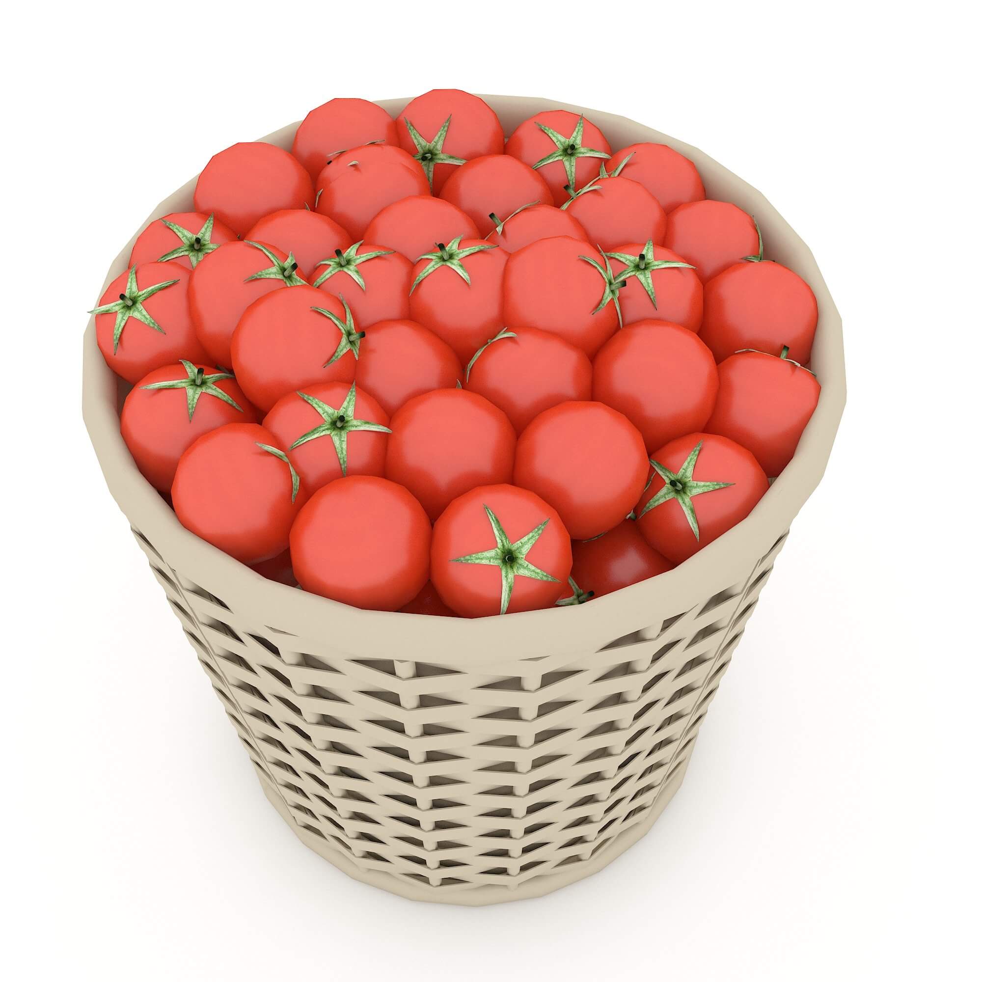 Basket of Tomatoes - 3D Model by nvere