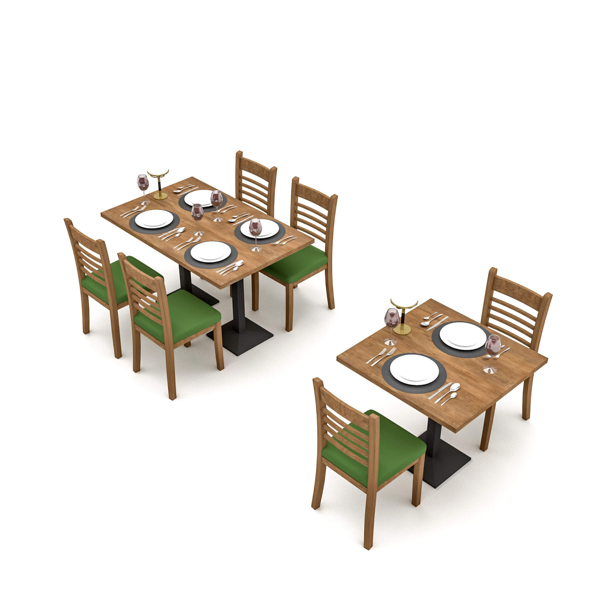 Modern Restaurant Table Chair 01 Low Poly 3D Model by nvere